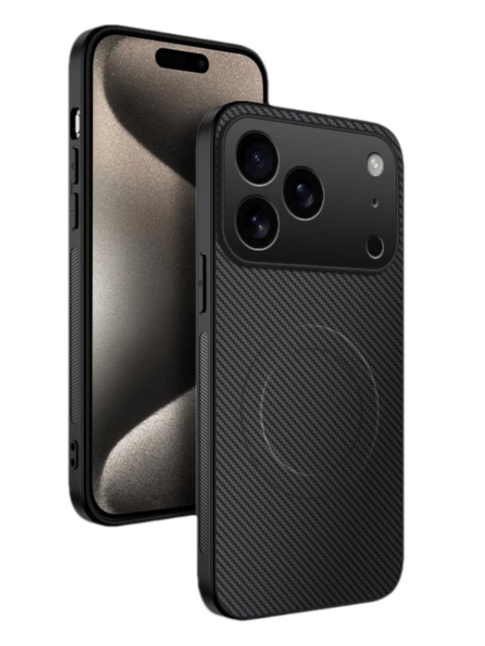 iPhone 17 Pro Max Carbon Fiber Case Magnetic Slim Bumper Hard Back